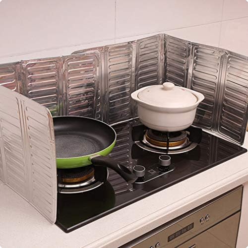 Quaant 2PCS Kitchen Cooker Plate Deflector Plate Insulation Sheet Aluminum Frying Oil Splash Guard Gas Stove Oil Removal Scald Proof Board (White)