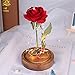 sexyrobot Beauty and the Beast Red Rose, Silk Flower with LED Light in a Glass Dome for Home Decor Holiday Party Wedding Anniversary Birthday Valentine's Day Gift