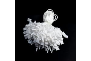 RICH UNION 1000 Pcs 6.7-inch Hang Tag String Snap Lock Pin Loop Fastener Hook Ties Easy and Fast to Attach (White)…