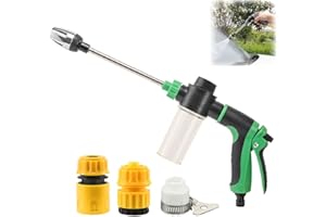 High Pressure Washer Gun for Garden Hose, Stainless Steel Heavy Duty Power Cleaner Nozzle with 3 Spray Modes, 360° Rotating, 