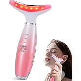 LATME Facial Massager,Neck Face Massager Tool,3 Mode Massage with Heat,Portable Beauty Instrument for Skin Care Women Gift (Gradient Pink)
