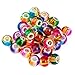 RUBYCA Mix Rainbow Gradient Murano Glass Beads European Charm Bracelet Spacer DIY Silver Color 50pcs