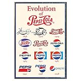 Silver Buffalo PC0136 Pepsi Cola The Evolution of Pepsi Wood Wall Art Plaque, 13 x19 inches
