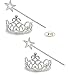 Funny Party Hats Princess Crowns - Tiaras and Wand for Girls - Princess Accessories for Girls - Stocking Stuffers - 4 Pack