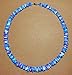 Native Treasure - 14 inch Little Kids Puka Chips Shell Necklace Tie-Dyed Blue, Violet and White Choker
