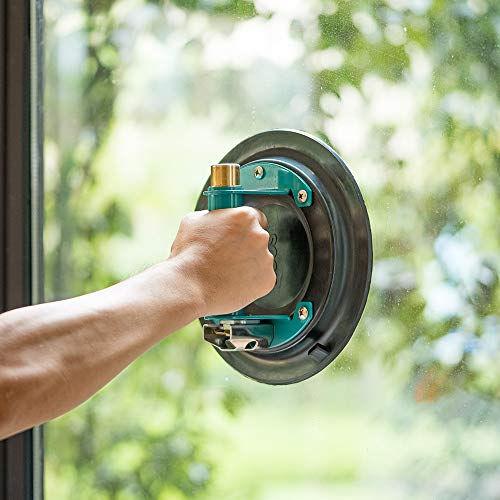 ZUOS 9" Glass suction cup for Granite & Glass Lifting,Vacuum Suction Cup Vacuum Glass Lifter with Metal Handle and Brass Pump,240lbs Load Capacity with Free Carrying Case