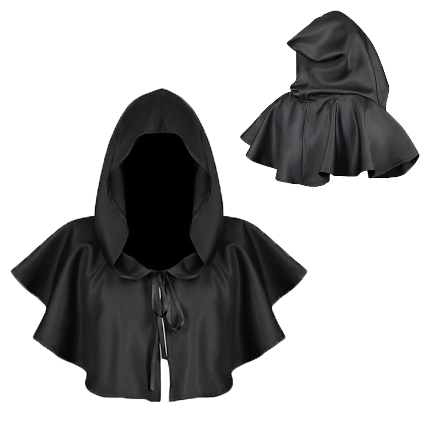 ITODA Halloween Costume Cloak Adult Medieval Cowl Cloak Witchcraft Pagan Hooded Cape Witch Wizard Grim Reaper Cape Poncho Fancy Dress Cosplay Party Props โ image 1