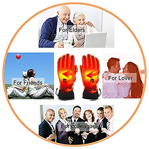 YGGKY Electric Battery Heated Gloves for Men Women, Winter Waterproof Touchscreen Thermal Insulated Heated Gloves Ski Bike Motorcycle Warm Gloves for Climbing Hiking Skiing