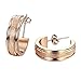 Opk Jewelry Fashion Women's Earrings Rose Gold Dull Polished Circle Stainless Steel Hoop Earring