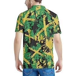 HUGS IDEA Jamaican Flag Print Short Sleeve Casual