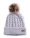 Brook + Bay Pom Pom Beanie Winter Hat for Women - Faux Fur Pompom Warm & Soft, Thick Cable Knit Hats - Cold Weather Cute Knitted Cap
