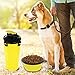 HAPITO Travel Pet Water Bottle Dog Water Dispenser Bowl, 2 in 1 Portable Dog Mug Food Container 350ml/12oz Water 250g Snack (Yellow)