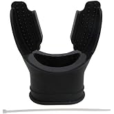 Scuba Choice Diving Silicone Long Bite Mouthpiece with Clear Regulator Tie - Soft, Comfortable, Reduces Jaw Fatigue, Fits Most Regulators, Durable