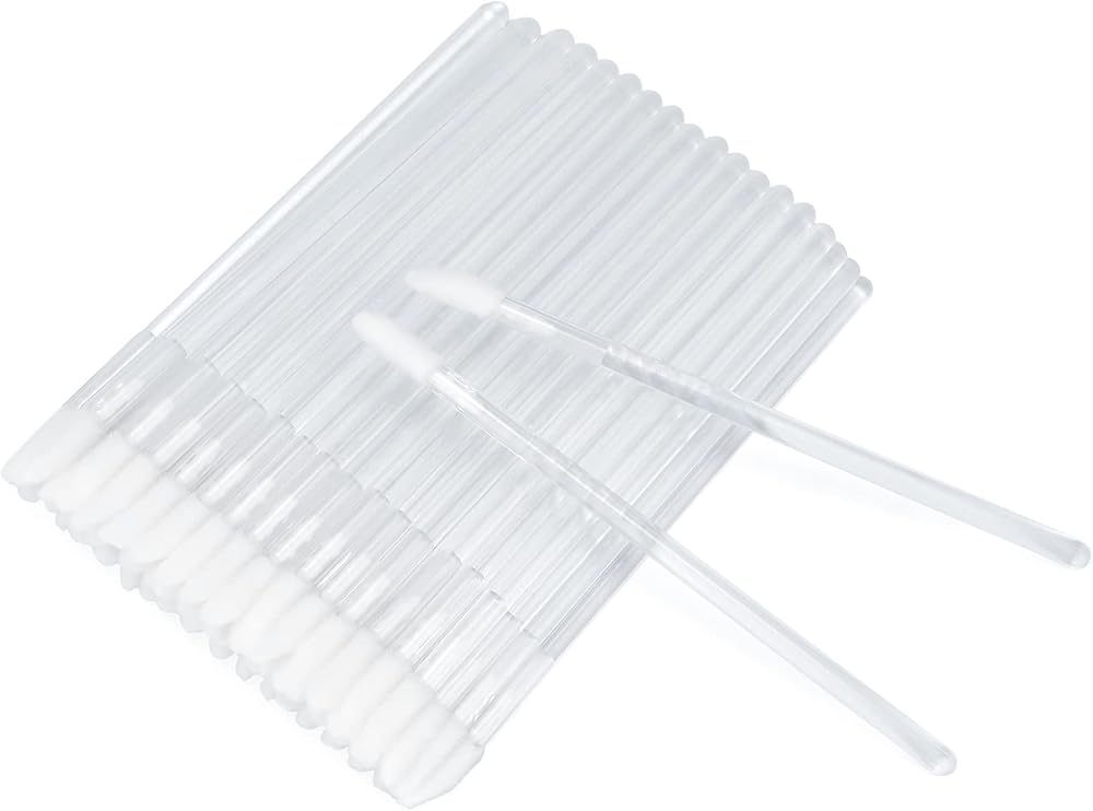 G2PLUS 100 PCS Lip Brushes Transparent Lip Wands for Lips Eyes Makeup