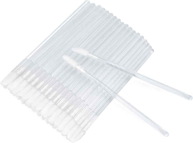 G2PLUS 100 PCS Lip Brushes Transparent Lip Wands for Lips Eyes Makeup