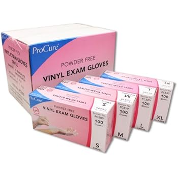 Amazon.com: Pro Cure Stretch Vinyl Exam Gloves Powder Free