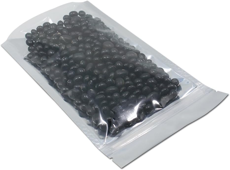 100pcs 6.3x9.4 inch Stand Up Pouch Clear Silver Zipper Lock Resealable Aluminum Mylar Foil Plastic Packaging Bag for Zip Heat Seal Package Lock Smell Proof with Tear Notch Long Term Food Storage - Image 4