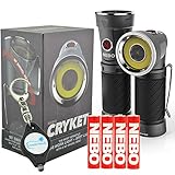NEBO Cryket 250 Lumen Flashlight Work Light Spotlight with Lumintrail Keychain Light
