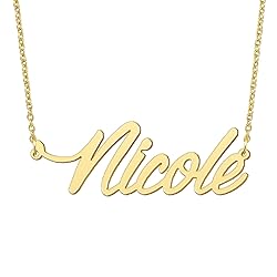 BYBWBL Nicole Name Pendant Necklace 18k Gold Plated