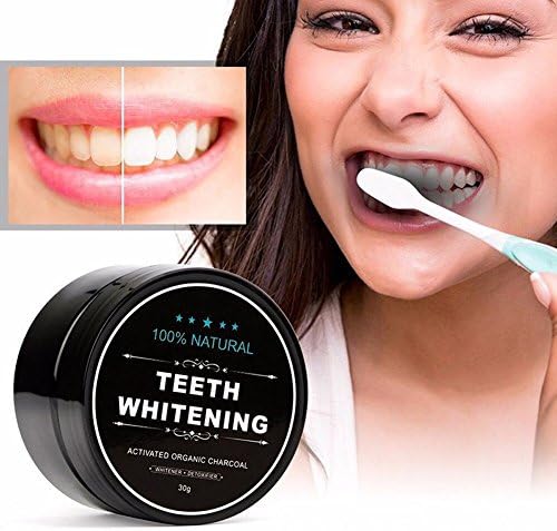 Teeth Whitening Powder with Coconut Activated Charcoal Natural Organic Safe Effective Tooth Whitener Solution for Stronger Healthy Whiter Teeth