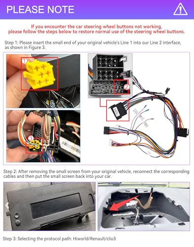 SIXWIN 4GB & 64GB Android 15 Car Radio for Renault Clio 3 2005-2014 with CarPlay Android Auto Mirror Link - 9 Inch Touch Screen Car Radio WiFi Bluetooth 5.0 FM/RDS 32EQ USB with Rear View Camera
