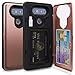 TORU CX PRO Compatible with LG V20 Wallet Case - Protective Dual Layer with Hidden Card Holder, ID Slot Hard Cover, Mirror & USB Adapter - Rose Gold