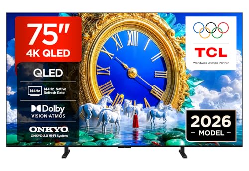 TCL 75A400 75 QLED, 4K HDR, HVA Panel, Google TV, Dolby Vision & Atmos, Onkyo 2.0, 144 Hz, AirPlay 2, Flat Slim Design
