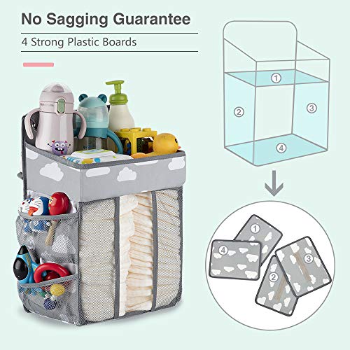 Hanging Diaper CaddyDiaper Stacker for Changing Table，Crib, Playard or