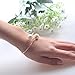 TQS Imitation Pearl Bracelet Bangle Cuff Bracelets Adjustable Plated Rose Gold Bracelet Bangles for Women