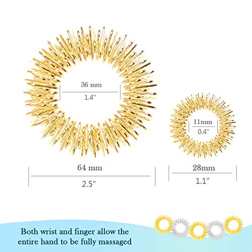 Acupressure Rings and Bracelets Massagers Set Spiky Sensory Finger Rings for Finger and Hand Wrist Massage Pain Relief - Image 7