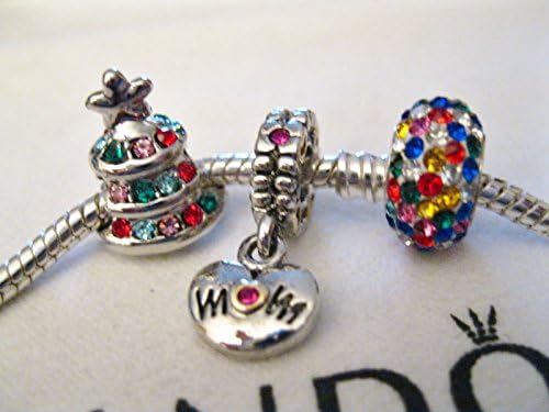 Christmas Love Mom European Charm Bead Collection Fits Pandora Bracelets