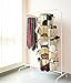 5-Tier Carousel Nursery Organizer EZOWare Collapsible Closet Hanging Shelves Storage with 360° Swivel Hook and 30 Pocket - Beige For Nursery Children Bedroom Laundry Dresser