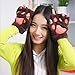 APAS Women Winter Fluffy Bear Cat Plush Paw Claw Glove Half Finger Cute Gloves Mittens Coffee