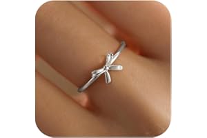 KIFUTENG Bow Ring Mother Daughter Friendship Knot Rings, S925 Sterling Silver Dainty Gold Bow Rings for Women 14K Gold Plated Bowknot Ring Promise Rings for Her Christmas Birthday Gifts for Mom