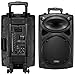 Frisby FS-4050P Portable Rechargeable Bluetooth Karaoke Party Machine PA Speaker System w/ Telescoping Handle & Wheels & 2 Wireless Microphones Echo & AM/FM Radio & USB & SD Slots