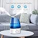 TaoTronics TT-AH002 Humidifiers for Bedroom Home Baby, Cool Mist, with Filter, Two 360° Rotatable Nozzles, Classic Dial Knob Control-Blue (3.5L/0.92 Gallon, US 110V)