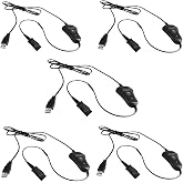 QD-to-USB Adapter Cable with Volume-Mute - 5PACK for 4-Pin Plantronic-QD Plug Headset