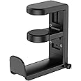 PC Gaming Headset Headphone Hook Holder Hanger Mount, Headphones Stand with Adjustable & Rotating Arm Clamp, Under Desk Desig