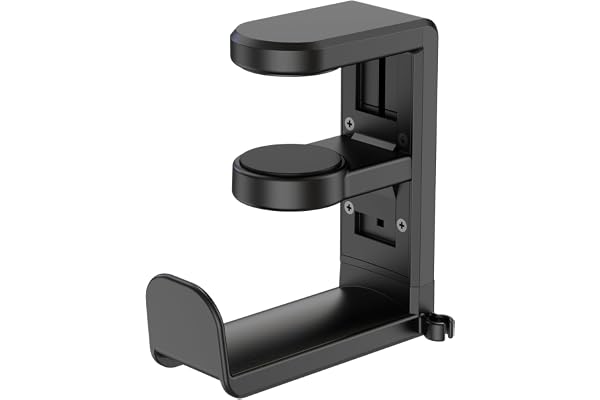 PC Gaming Headset Headphone Hook Holder Hanger Mount, Headphones Stand with Adjustable & Rotating Arm Clamp, Under Desk Desig