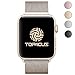 top4cus Double Electroplating Milanese Loop Stainless Steel Replacement iWatch Band with Magnetic Closure Clasp for Apple Watch - Apple Watch Band 38mm Regular Length - Gold