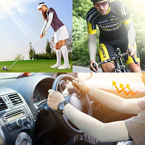 image for TOBWOLF UV Protection Arm Sleeves, 4 Pairs Sports Cooling Arm Sleeves,