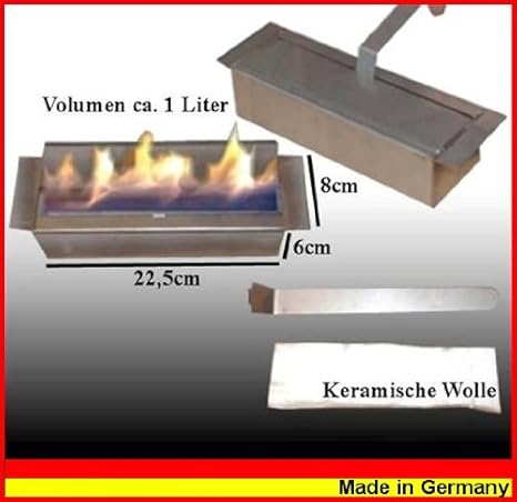 Kaminbau Mierzwa Quemador de acero inoxidable para chimeneas de gel y etanol