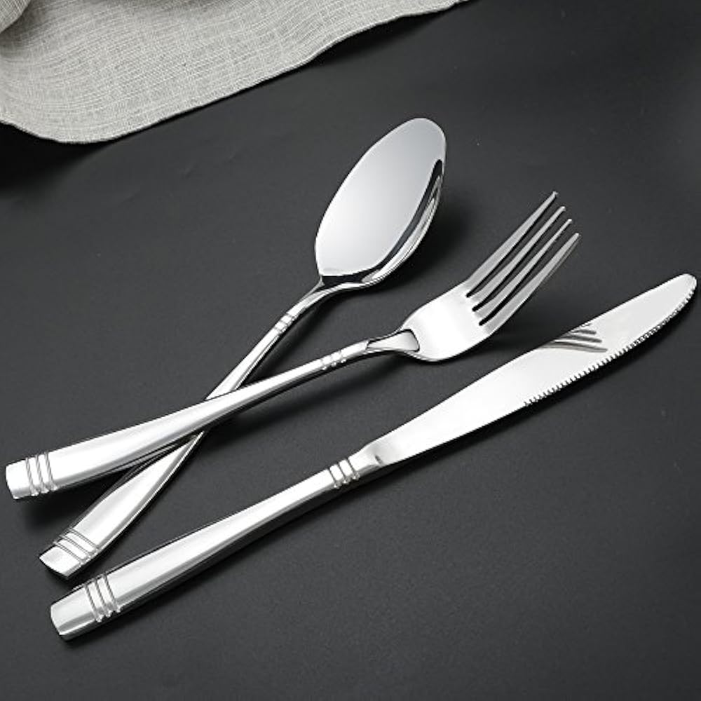 Flatware 60Piece Stainless Steel Sets, Silverware Service For 12 eBay