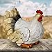 Exhart Solar Chicken Garden Statue - Hand Painted White Hen Resin Statue w/Solar LED Lights - Solar-Powered Hen Decor, Best as Resin Outdoor Decor for Garden, Yard, Patio or Kitchen Decor 9