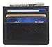 DEEZOMO Genuine Leather RFID Blocking Card Case Wallet Slim Super Thin 6 Card Slots Compact Wallet - Black