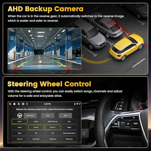 Fuluku 4+128GB Android 15 Car Radio for Seat Leon MK2 2005-2012 Carplay Android Auto Wireless, 9 Inch Touch Screen Autoradio Bluetooth/GPS/Reverse Camera/FM/RDS/EQ/WiFi/SWC/UI