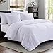 MANZOO MANC-8888NW Queen Duvet Insert White-Quilted Corner Tabs-Hypoallergenic, Plush Siliconized Fiberfill, Box Stitched Down Alternative Comforter-Machine Washable