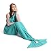 Kpblis Knitted Mermaid Tail 71-Inch–by–35-Inch Blanket Green