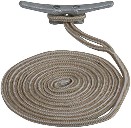 Sea Dog 302112020G/W-1 Double Braided Nylon Dock Line, 1/2" x 20 / Gold/White