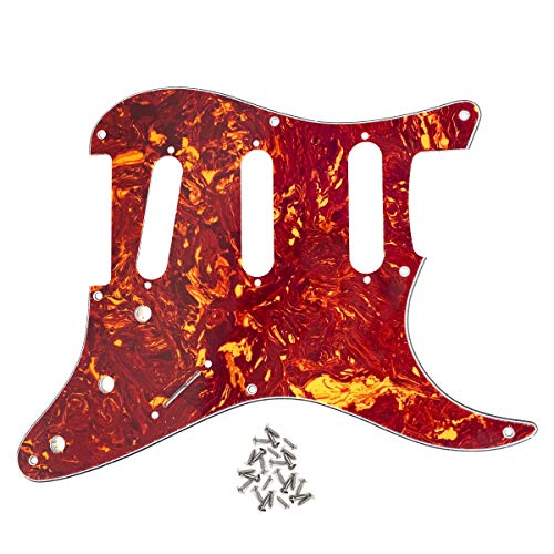 IKN Pickguard TL 8 Trous - Plaque De Protection Guitare Télécaster Rouge Écaille - Américaine/Mexicaine